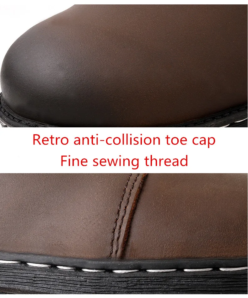 Винтажные мужские ботинки в британском стиле; мужские уличные осенние ботинки из натуральной кожи; водонепроницаемые зимние ботинки для работы и пешего туризма