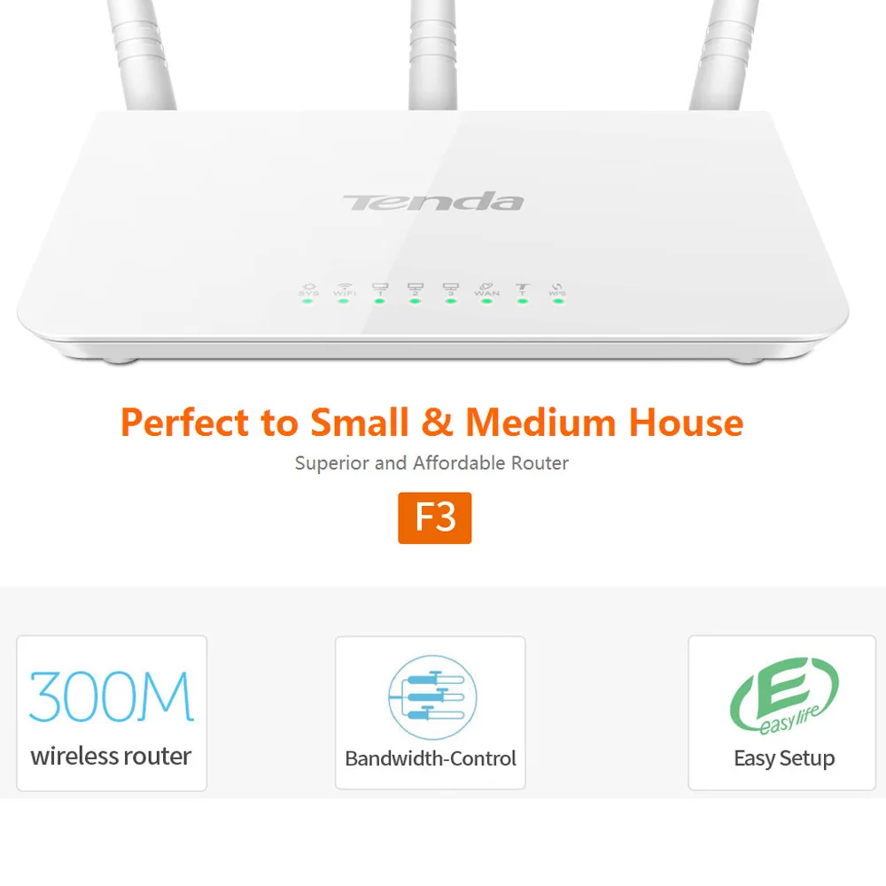 Tenda F3 300 Мбит/с Беспроводной Wi-Fi маршрутизатор wi-Fi ретранслятор для небольшой дом