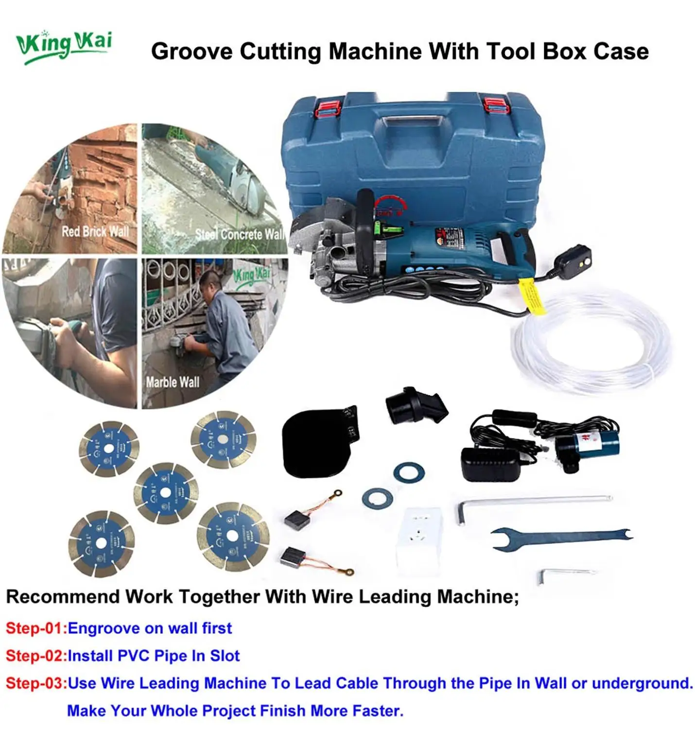 Groove Cut Machine B Электрик Автоматическая литиевая батарея электрический провод кабель ведущая машина для установки кабеля в трубу - Цвет: Groove Cut Machine B