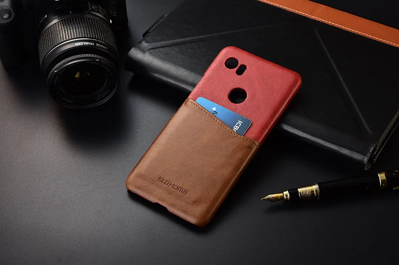 Чехол для Google Pixel 2 XL KEZiHOME, два цвета, натуральная кожа, жесткая задняя крышка для Google Pixel 2XL 6,0 ''с карманом для карт