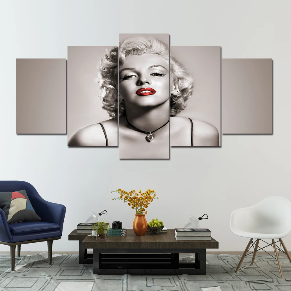 Холст с Мерилин Монро постер 5 панелей настенные картины и холст рисунком красных