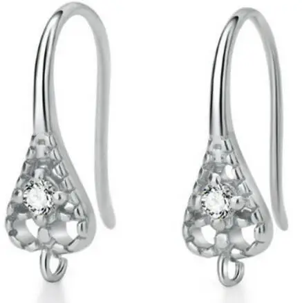 Platinum4 925 пробы Серебряный ушной крючок микро-инкрустированные циркониевые серьги-Крючки Позолоченные ручные DIY серьги аксессуары - Цвет: Platinum4