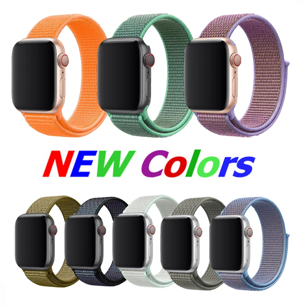 Светоотражающий браслет Спортивная петля для Apple Watch band 44 мм 42 40 38 тканый
