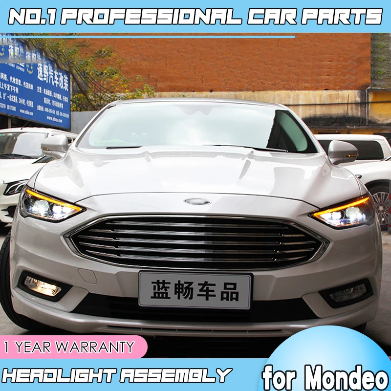 BiNFU автомобильный Стайлинг для Ford Mondeo светодиодный- фара для нового Fusion Головной фонарь динамический сигнал поворота светодиодный DRL Bi-Xenon HID