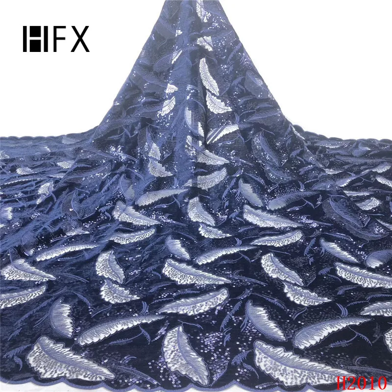 HFX новейшая бархатная кружевная ткань с блестками африканская французская