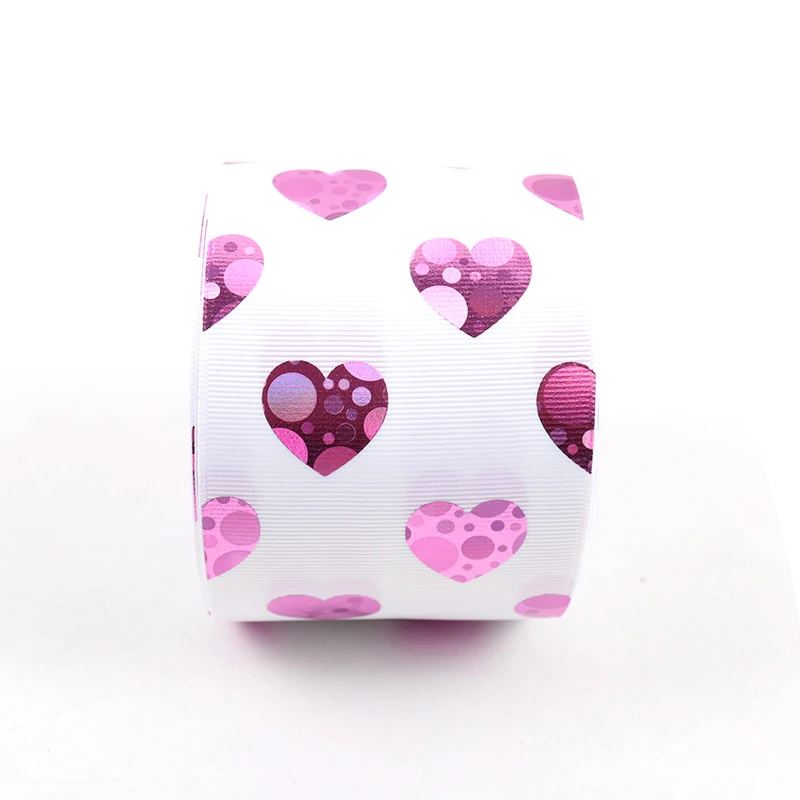 DIY Handmade Ribbons 2Yards White Love Hearts 75mm Wide Wedding Craft Printed Grosgrain Ribbon Party Decor Accessories | Дом и сад