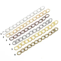 100pcspack 5cm color mixture metal bulk tail chains extended extension chain for bracelets necklace earring diy jewelry making