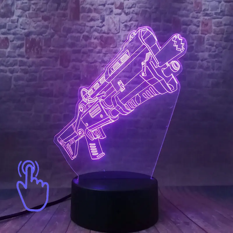 Touch Switch 10 Битва королевская игра PUBG фигурка 3D ночной Светильник СВЕТОДИОДНЫЙ 7 цветов меняющий светильник для сна figulas светильник игрушки - Цвет: Touch Switch 10