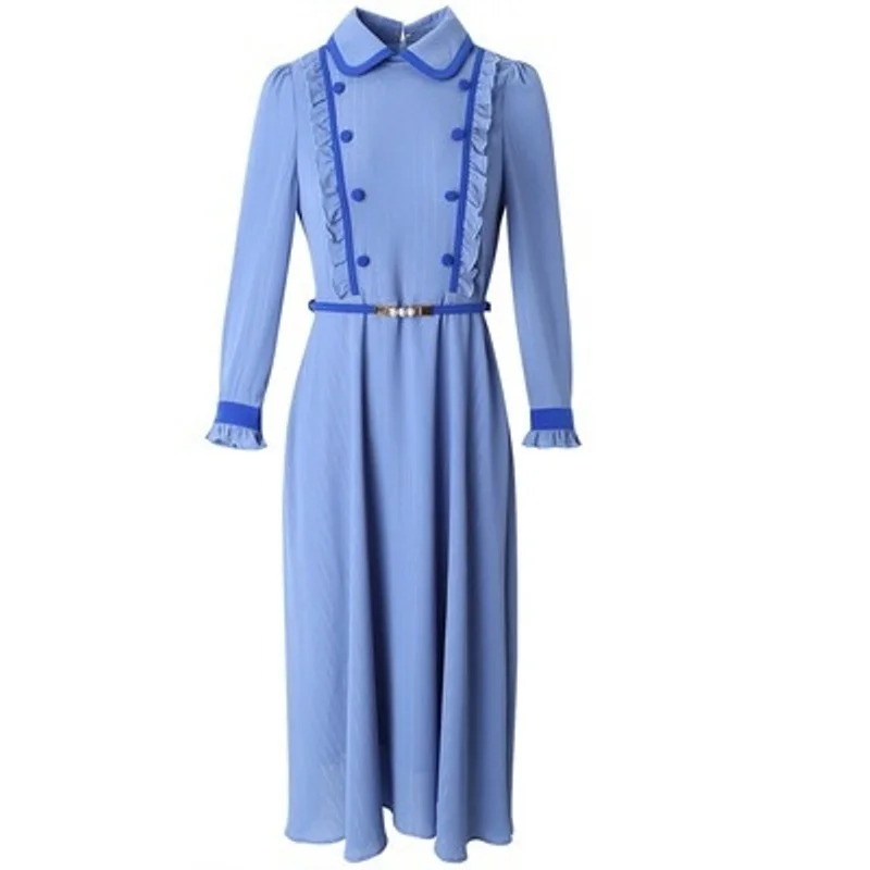 Высокие уличные длинные платья Подиум 2019 Новое весеннее женское платье с