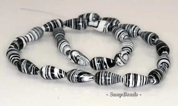 Матрица бирюзовый драгоценный камень черно белая полоса каплевидные 16x8 мм