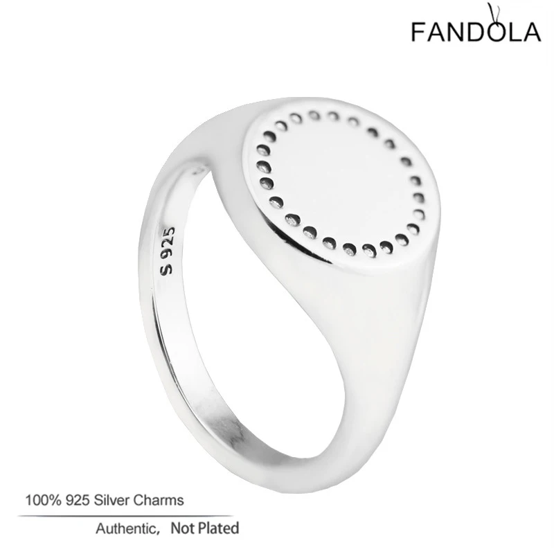 100% 925 Sterling Silver Rings for Women Accessories Circle Signet Clear CZ Wedding Ring Europe Jewelry anillos mujer | Украшения и