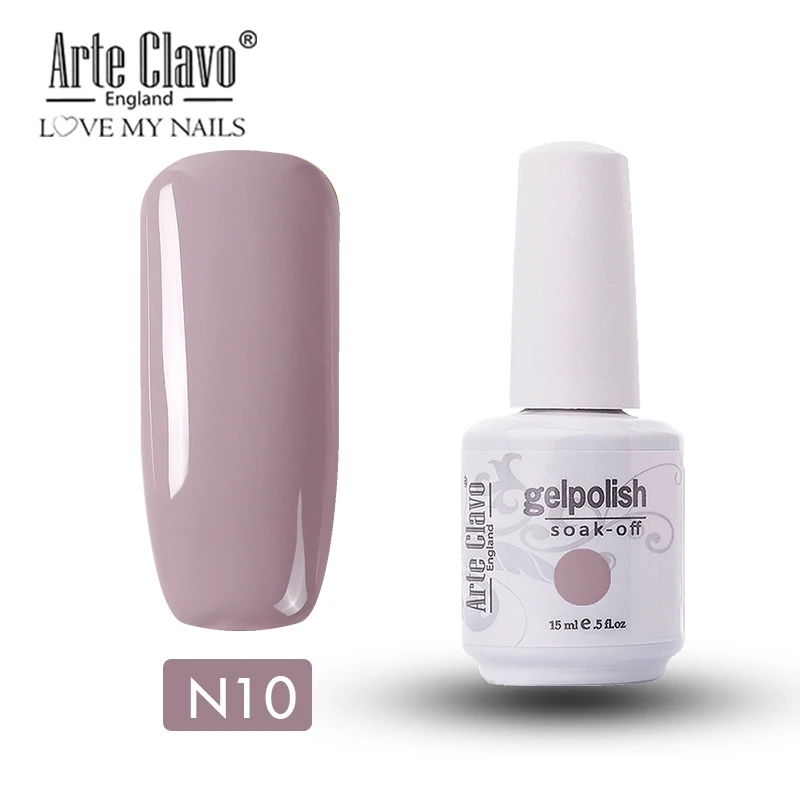 N10 Arte Clavo, 244 цветов, Гель-лак для ногтей, блестящий Светодиодный УФ-Гель-лак, лак для дизайна ногтей, впитывающий Гель-лак, телесный, 15 мл, Гель-лак для ногтей - Цвет: N10