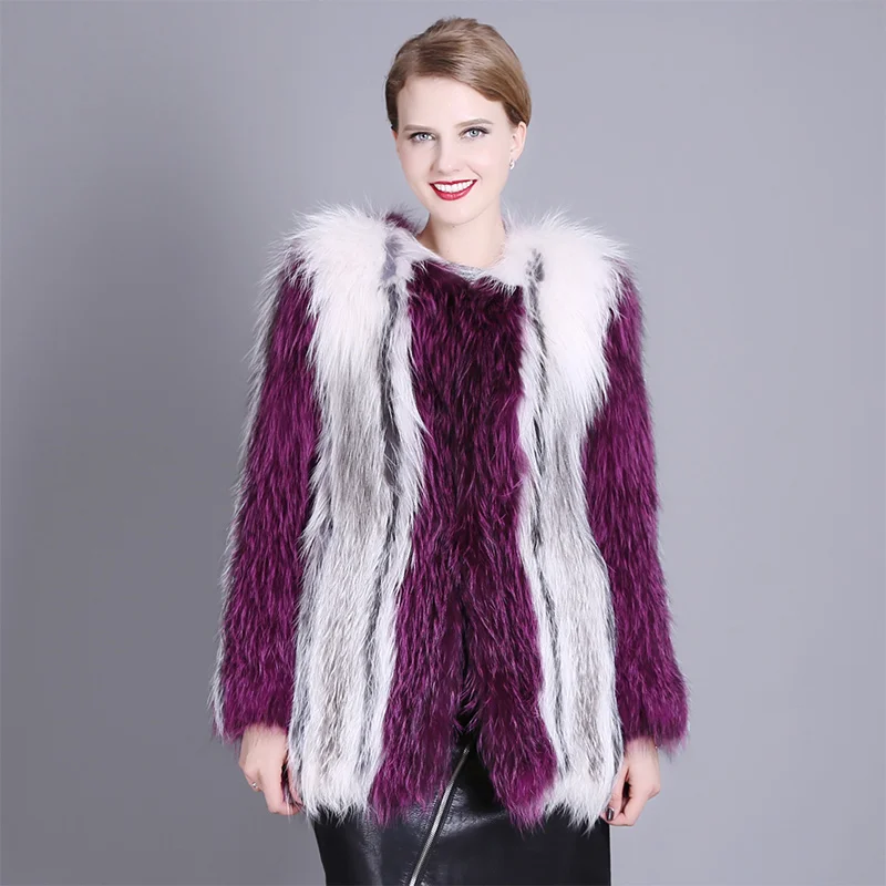 Golomise&ampImbettuy Ladies Fashion Natural Fox Fur Coat Women Winter Real/Genuine Knitted Coat/Jackets | Женская одежда