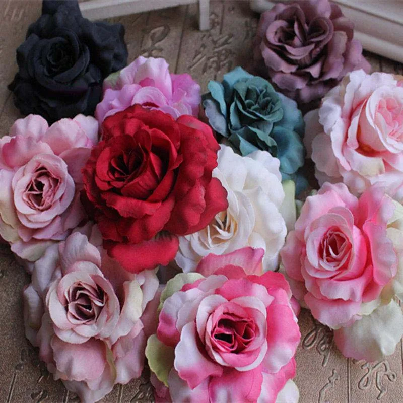 

8CM Head,Fake Rose Artificielle,Artificial Silk Small Roses Heads,DIY Bouquet Accessories,Decoration For Brooch,Wrist Corsage