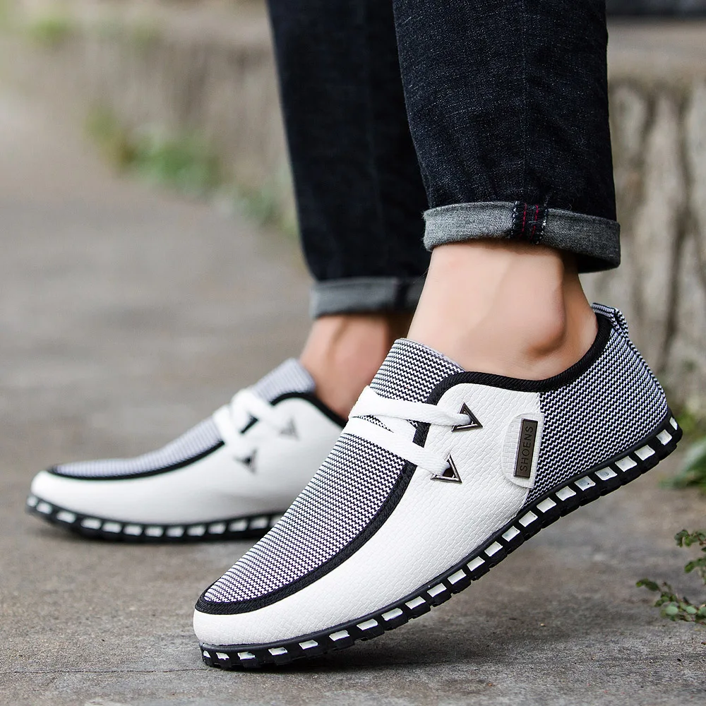 Мужские туфли на плоской подошве с треугольным логотипом разные цвета | Обувь