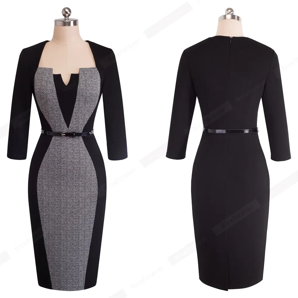 Женское элегантное лоскутное платье с оптической иллюзией контрастное