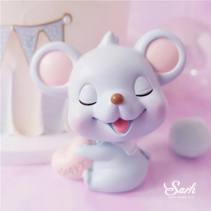 Блестящая трясущаяся голова украшение в виде мышки день рождения воздушный шар