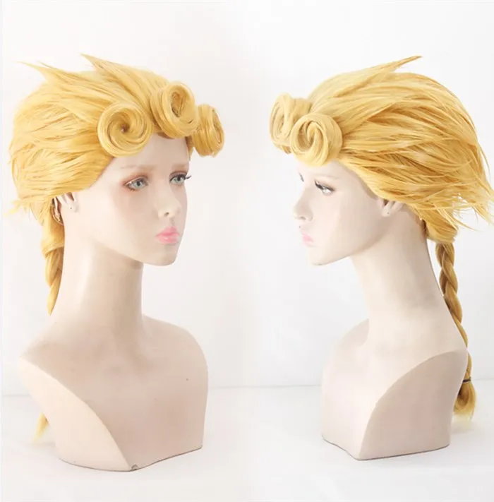 

New Anime Cosplay Giorno Giovanna Golden Hairwear Cosplay Styled Hair Halloween GIOGIO Role Play
