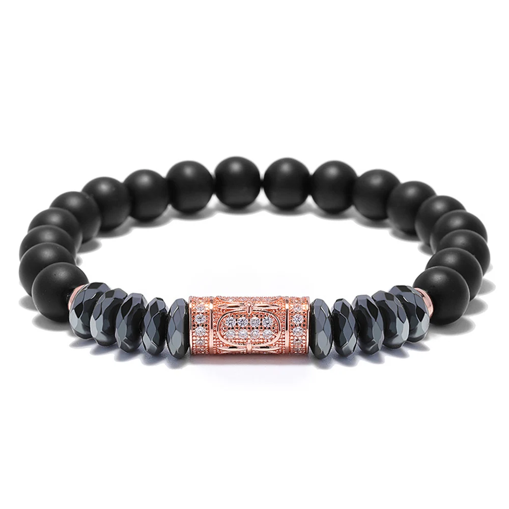 8 mm Natural Grind Stone Beads Bracelet For Women Handmade Black Men Energy Prayer Yoga Charm Dropshipping | Украшения и