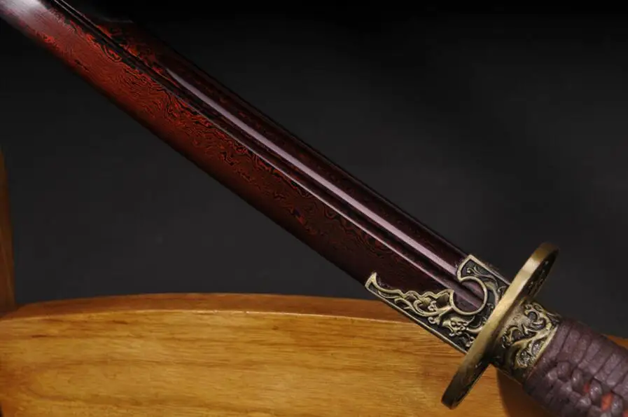Китайский Меч сабля красное лезвие крови складной нож из дамасской стали|knives