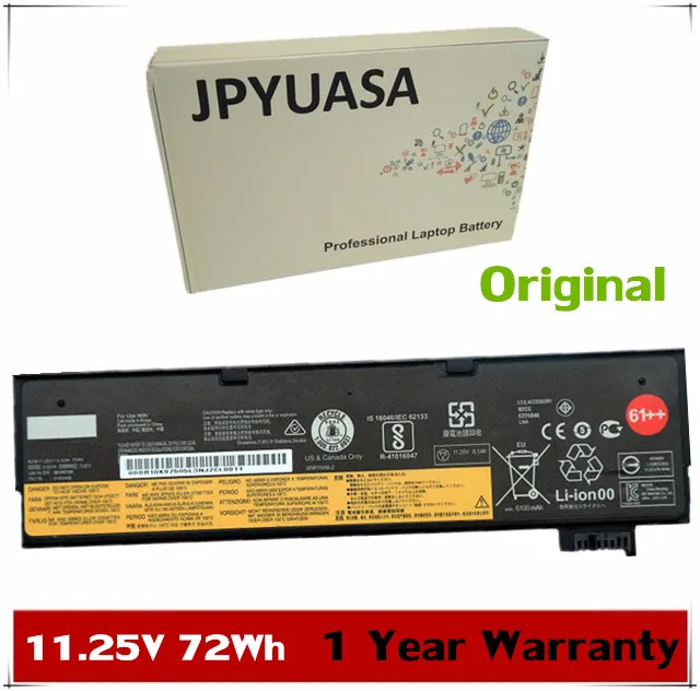 Аккумулятор для ноутбука Lenovo Thinkpad T470 T480 T570 T580 SB10K97580 7 дюймов 11 25 в 72 Вт/ч оригинал