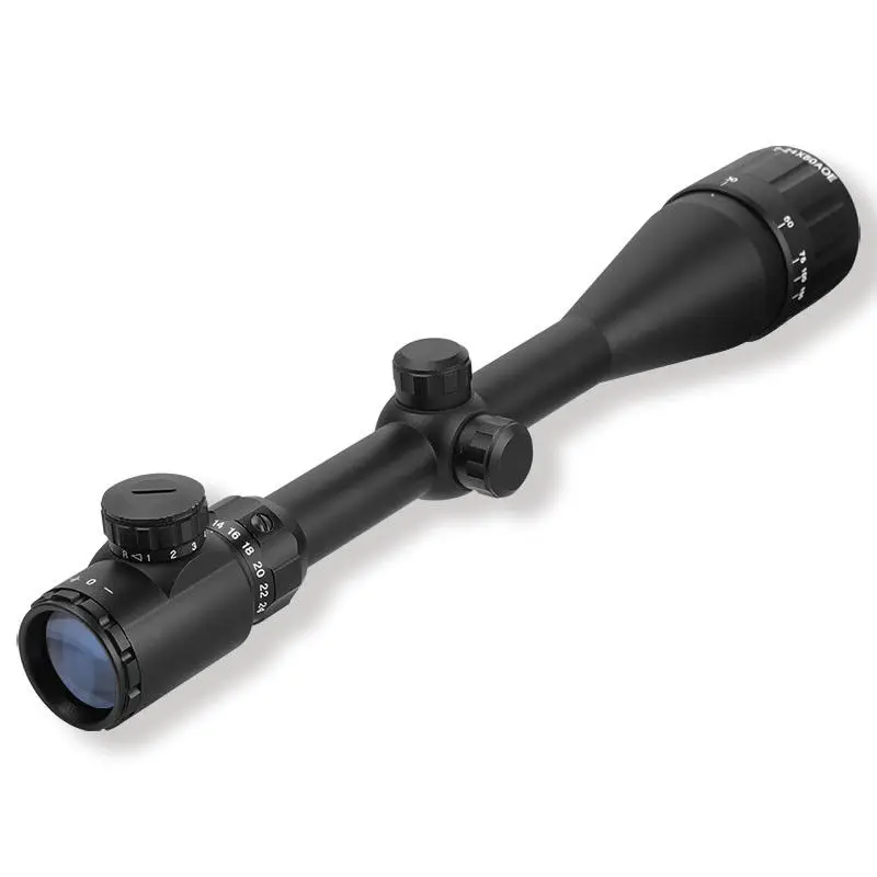 Tactical 6-24X50 Riflescope Optics Rangefinder Reticle Free 11/20mm Rail Mounts for Hunting Airsoft | Спорт и развлечения