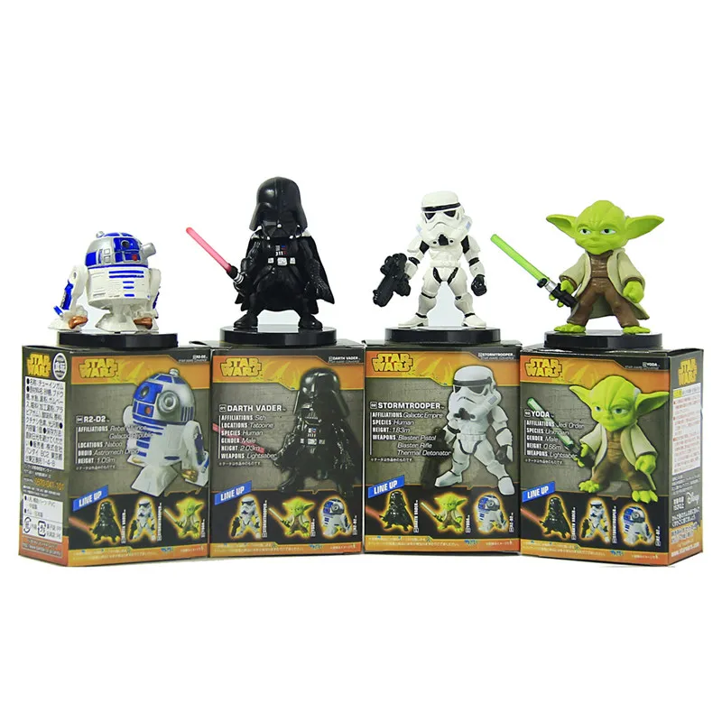 Star Wars 6 см йода Дарт Вейдер R2 D2 робот штурмовиков фигурку модель игрушки воин