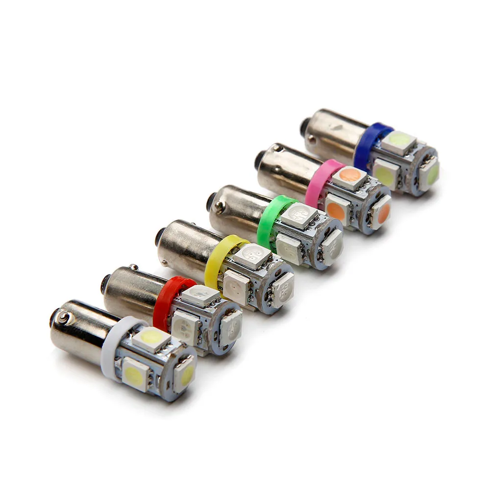 1 шт. цветные автомобильные универсальные 12V120 150LM BA9S 5SMD 5050 светодиодные лампы для
