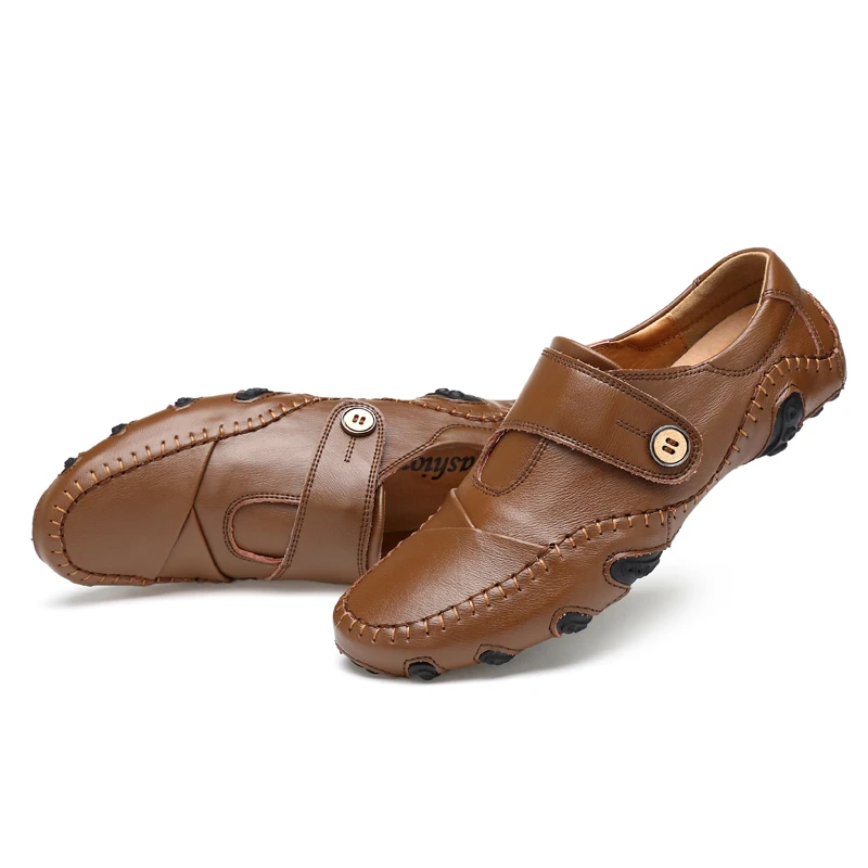 Кожаные мужские повседневные туфли на шнуровке черные синие белые мокасины для