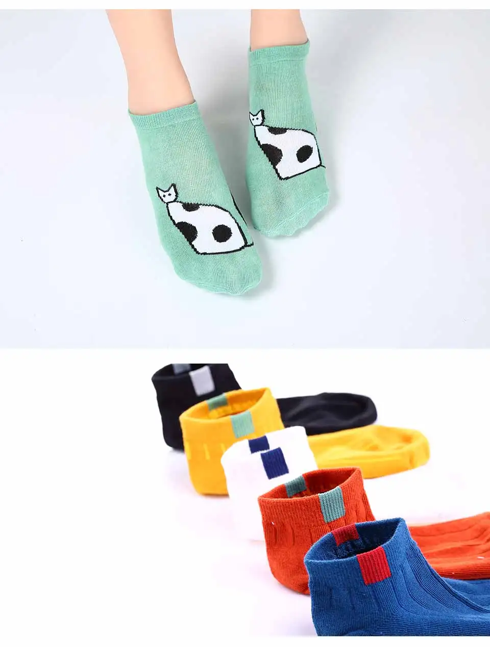 Женские носки, Harajuku, уличный стиль, хлопок, 5 пар/лот, короткие носки, женские, дышащие, забавные, по щиколотку, носки, летние, Calcetines Hombre