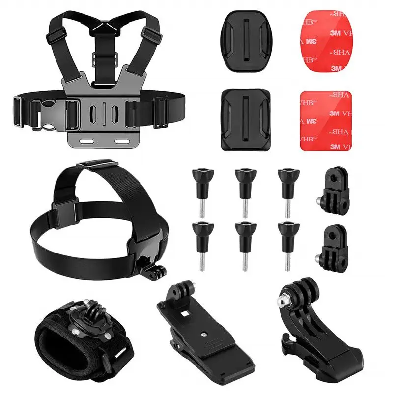 Аксессуары для экшн-камеры комплект для Gopro Hero 7 6 Xiaomi Yi AKAS Спортивная камера головной ремень корпус ремешок на запястье рюкзак Крепление