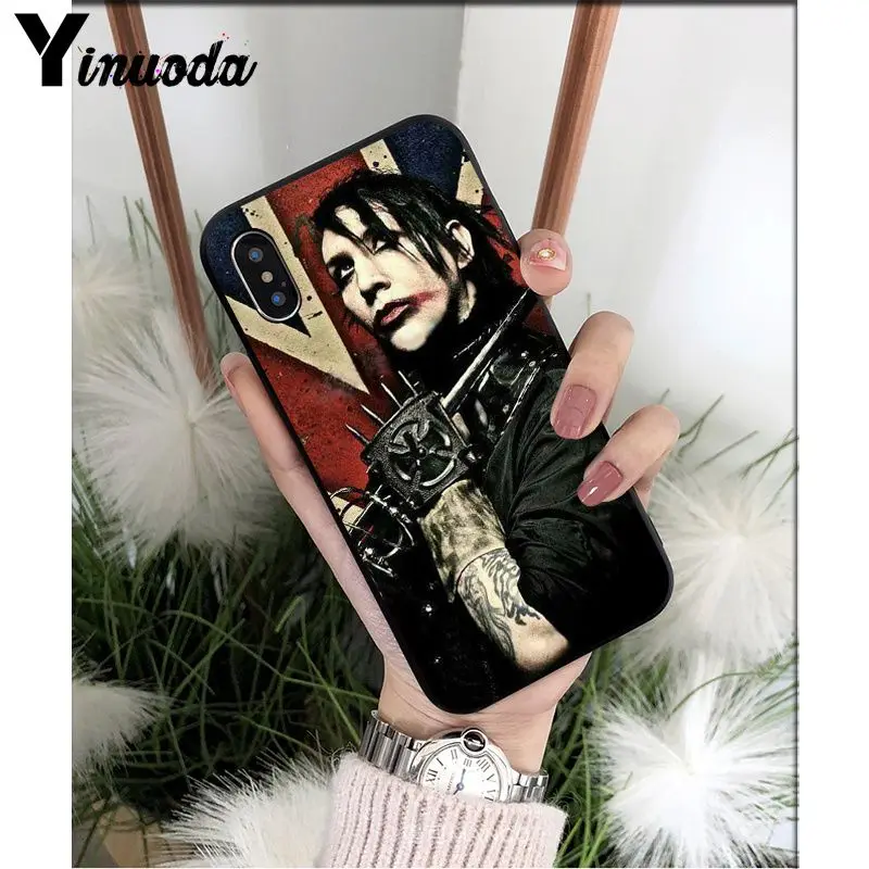 Yinuoda Мэрилин Мэнсон DIY печать рисунок чехол для телефона оболочка для Apple iPhone 8 7 6 6S Plus X XS MAX 5 5S SE XR чехол
