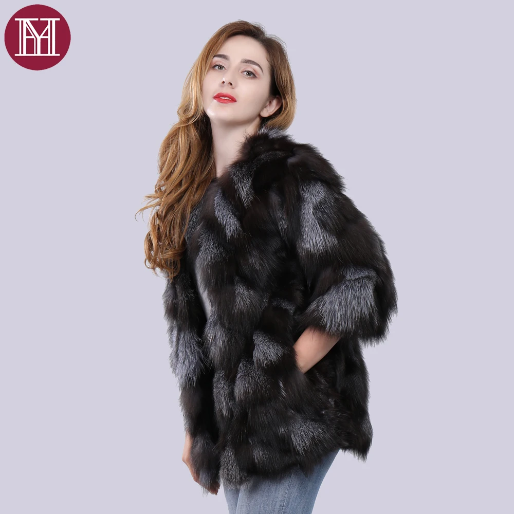Женская куртка из натурального меха лисы зимняя модная верхняя одежда 100% Меха