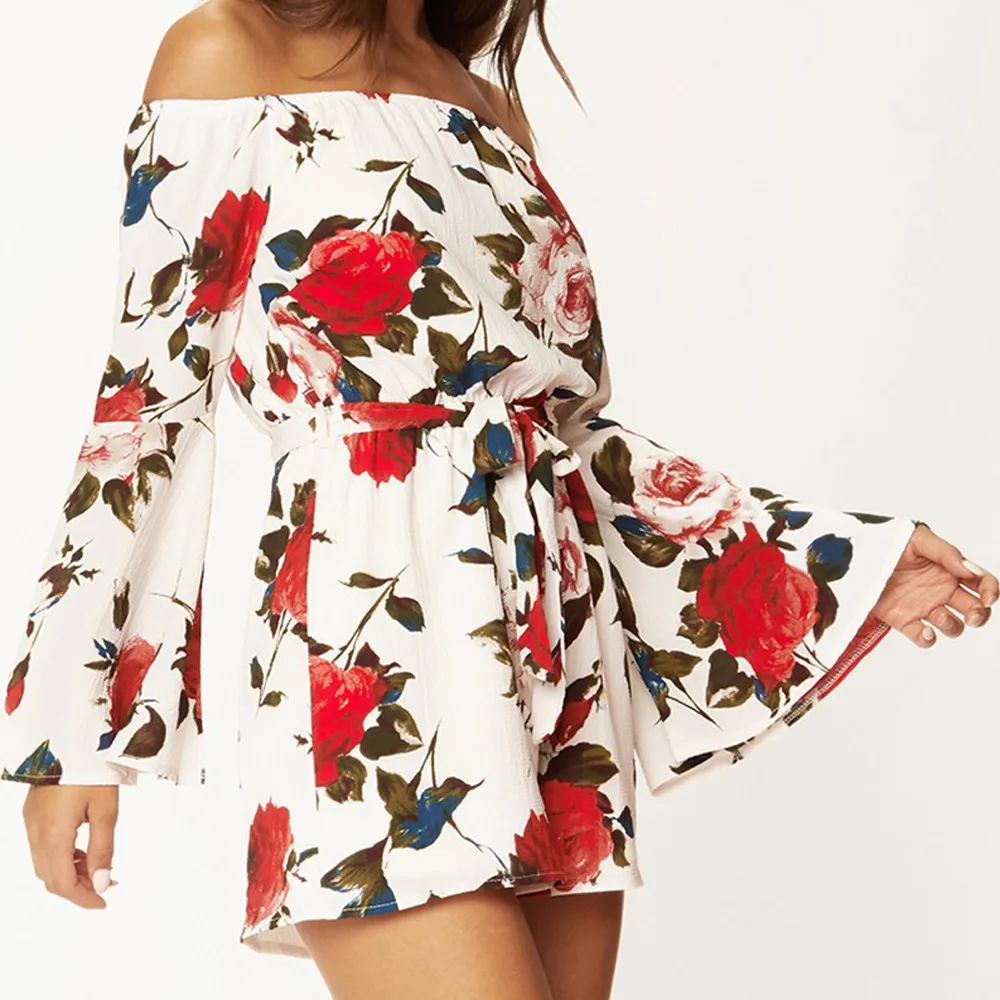 Женское мини платье с длинным рукавом и открытыми плечами летнее элегантное
