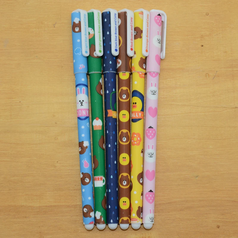 6/10 шт гелевая ручка, корейские ручки, caneta gato penne scuola boligrafos de colores lapiceros creativos lote papeterie stylos