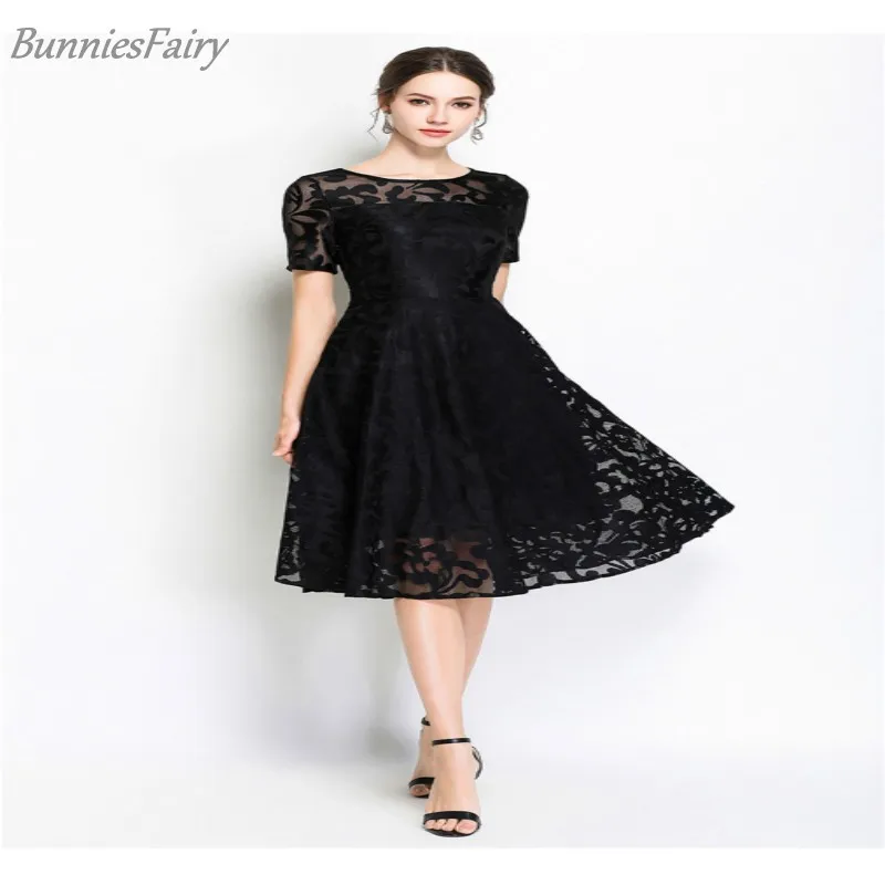 BunniesFairy 2018 летнее новое женское элегантное винтажное кружевное плиссированное