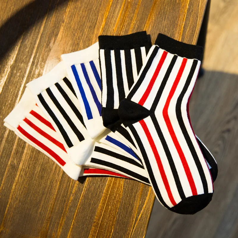 10 Пар/лот Качество любовь 2016 новые зимние дамы вертикальные полосы носки