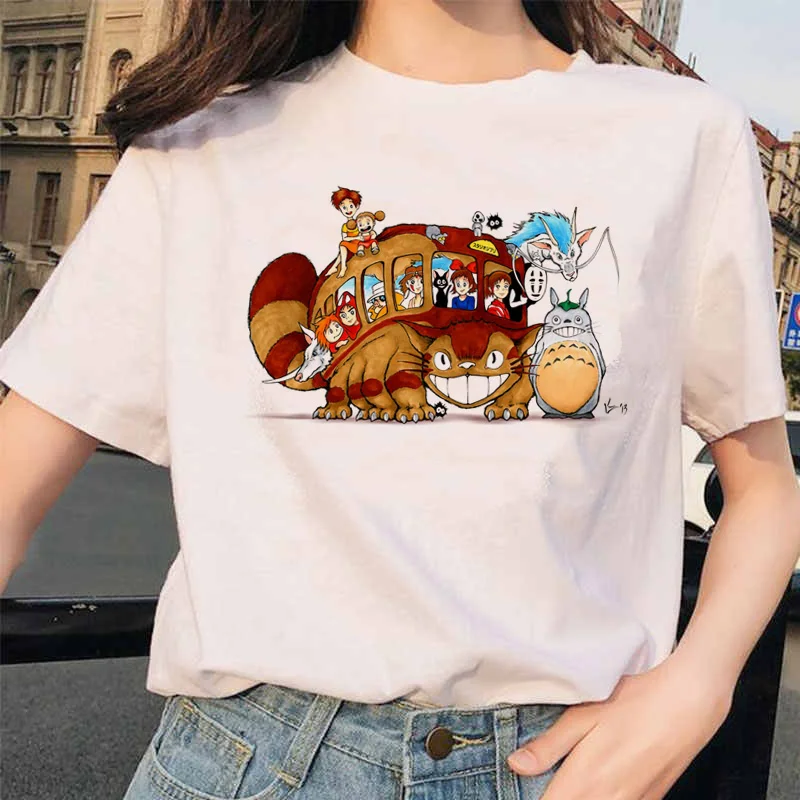 Totoro Унесенные призраками студия Ghibli femme Футболка японская женская ulzzang футболка аниме Хаяо Миядзаки женская футболка Харадзюку 90s