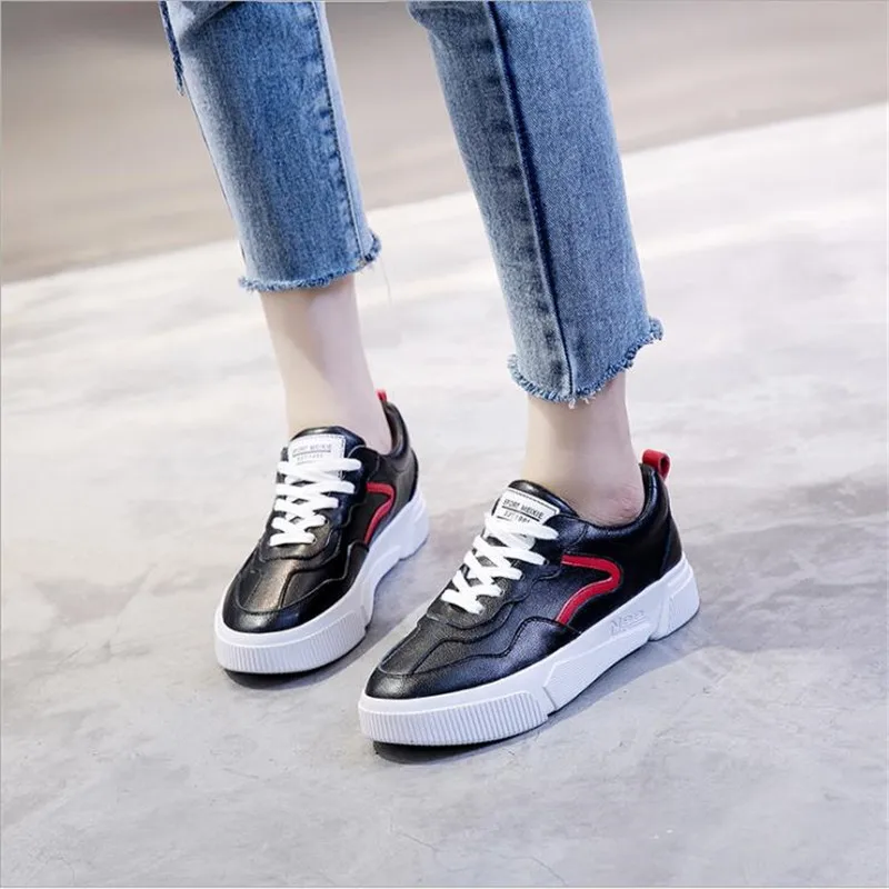 Женская Повседневная дышащая обувь из натуральной кожи нескользящая для девушек