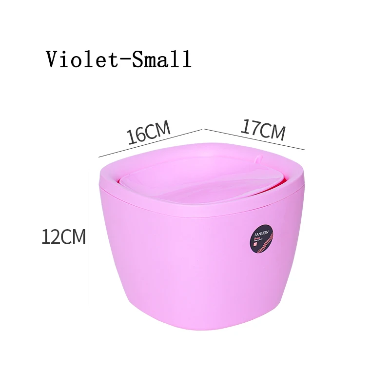 Violet Small Baffect Настольный мусорный бак на столе мусор для мусора жестяная крышка для хранения отходов контейнер практичный портативный офисный стол автомобильный мусорный бак - Цвет: Violet Small