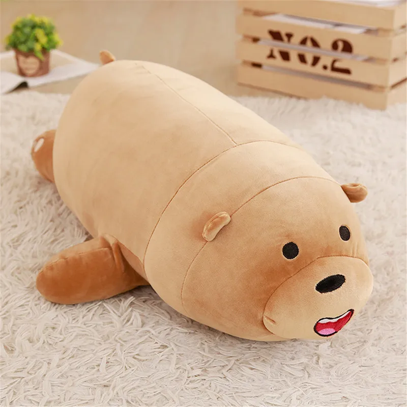 brow bear В переменного тока, 50-90 см мы вся правда о медведях мультфильм лежащий медведь мягкие гризли серый белый медведь панда с плюшевой подкладкой для детей подарок на день рождения подарки Kawaii Плюшевые куклы девочки; Дети подарок - Цвет: brow bear
