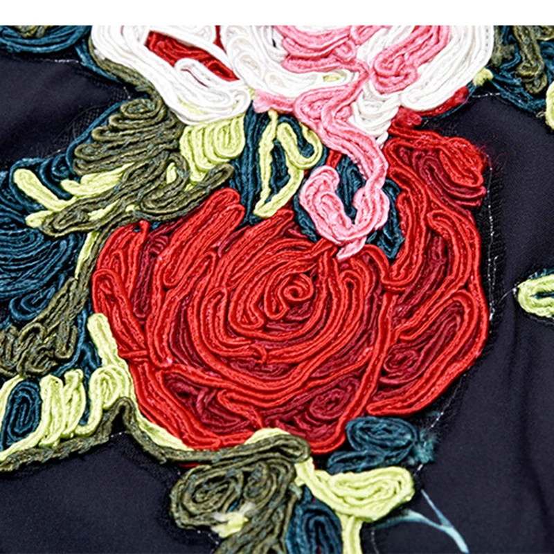Summer Vintage Black Floral Embroidery Long Dress Women 2019 Runway Sleeve Sexy Evening Party Club Dresses Bodycon Clothes | Женская