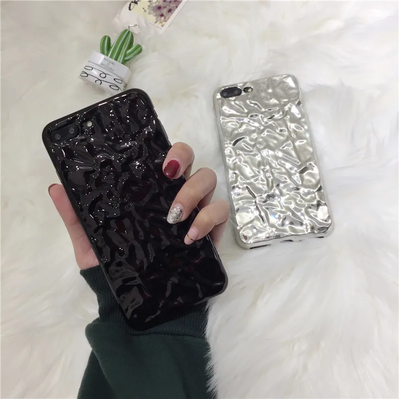 Роскошный Гальванизированный чехол для телефона из оловянной фольги iPhone 6 6s 7 8 Plus