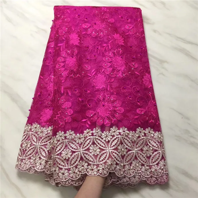 Чистая кружевная ткань красного и золотого цвета французская вышитая сеточка