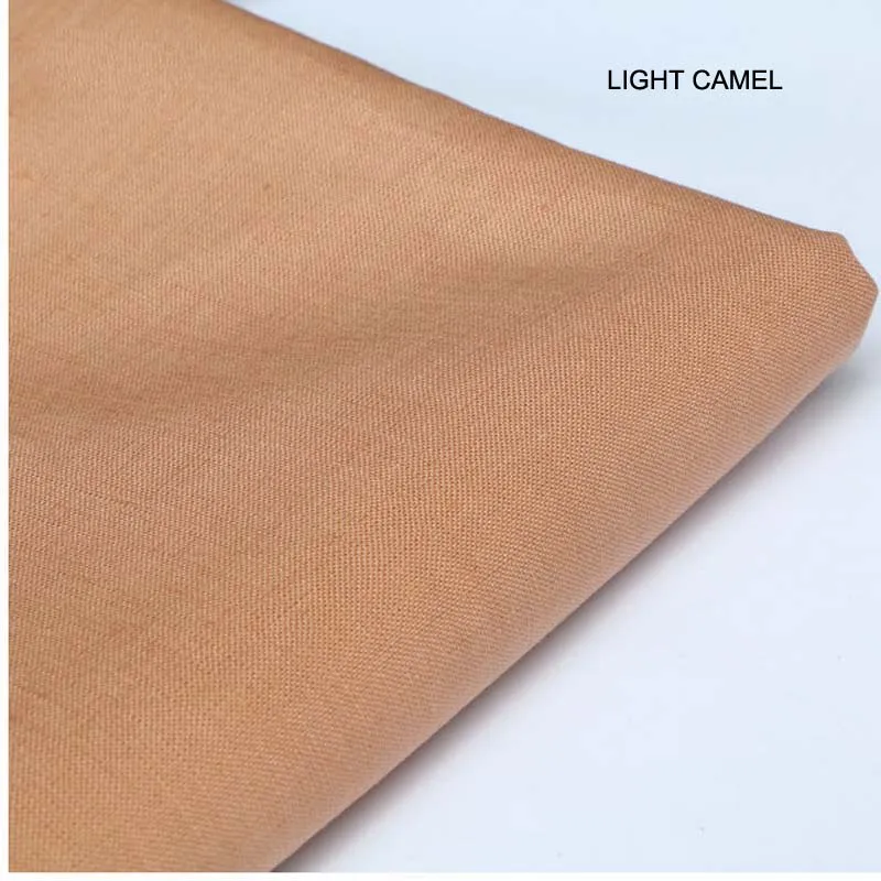 light camel Рами белая темно-зеленая темно-синяя коричневая верблюжья черная винная красная серая тонкая ткань для летней одежды рубашка платье ручная работа - Цвет: light camel