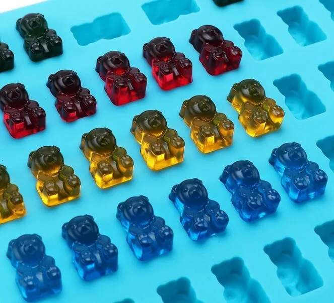Hot 50 Maker Tray Silicone Novelty Gummy Chocolate Candy Cavity Ice Mold Bear | Дом и сад