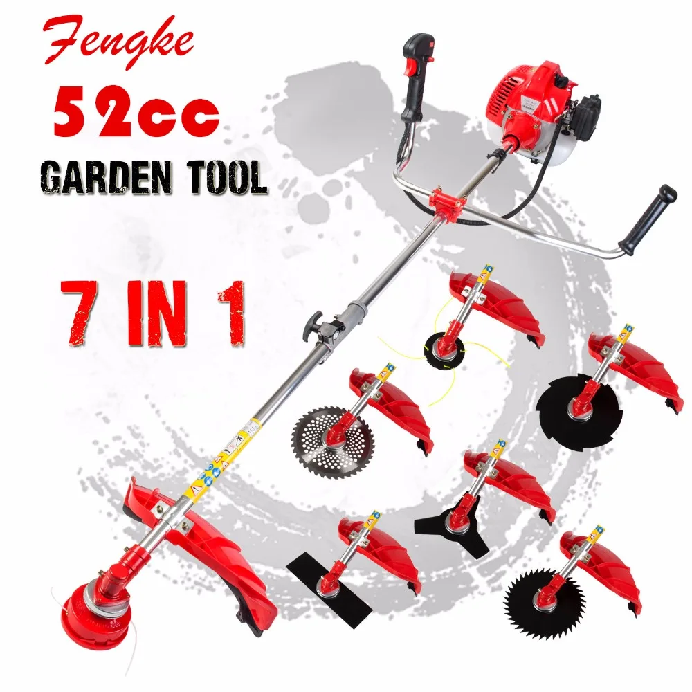 2020 New High Quality Petrol Brush Cutter  Grass Cutter  7 in1 with 52cc Petrol Engine Multi Brush Trimmer Strimmer Tree cutter