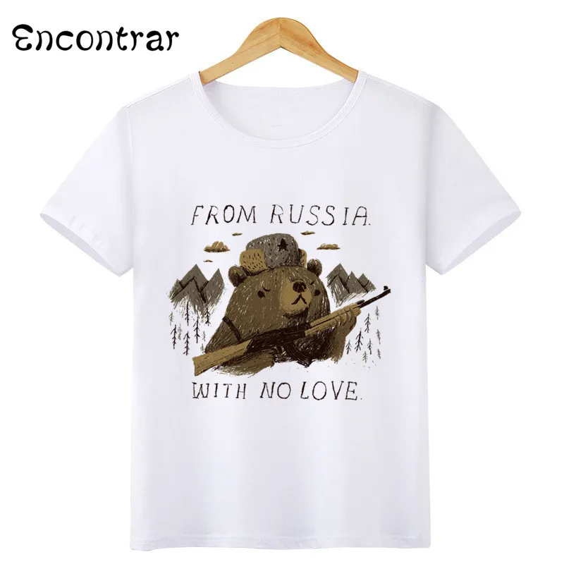 Детская футболка с изображением русского медведя Chewbacca повседневные топы