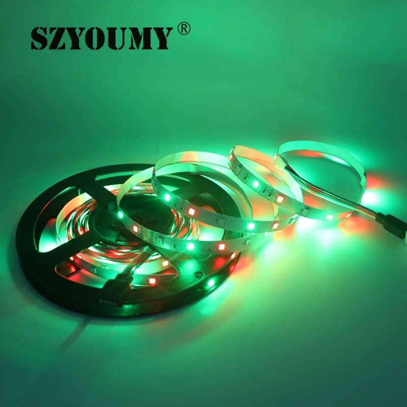 SZYOUMY 50 м (10 комплектов) RGB 2835 светодиодная полоса света 60LED/M без водонепроницаемого