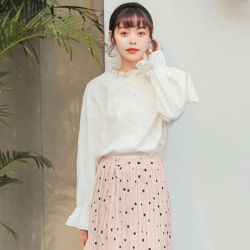 Блузки леди Kawaii Винтаж Chic Кружева хлопковая блуза Женские Панк Harajuku туника для